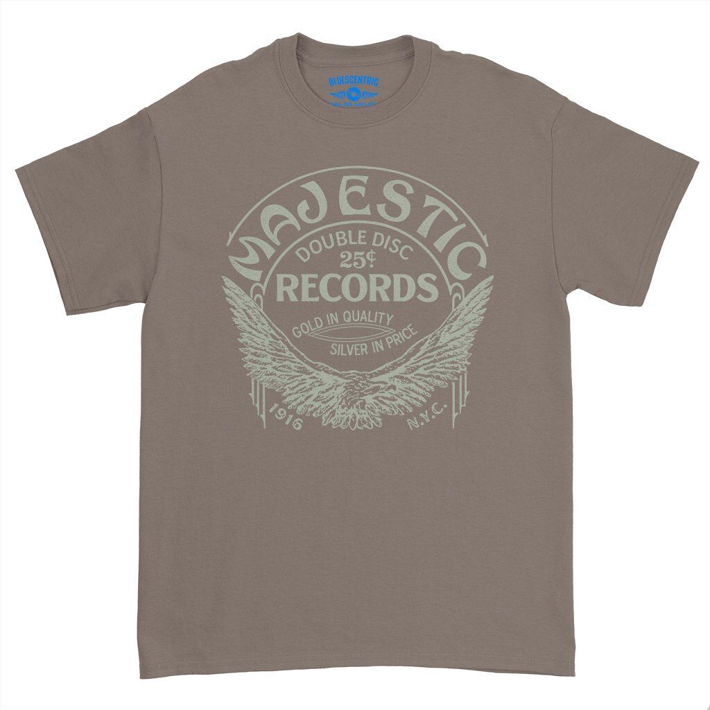 Majestic Records Gold Eagle T-Shirt - Heavy Cotton - Taupe