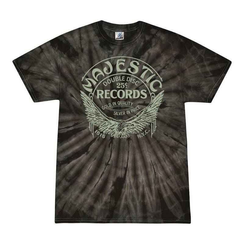 Majestic Records Gold Eagle Tie-Dye T-Shirt - Black - Black