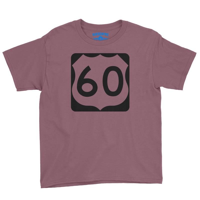 U.S. Route 60 Youth T-Shirt - Lightweight Children & Toddlers - Heather Maroon