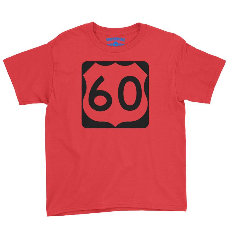 U.S. Route 60 Youth T-Shirt - Lightweight Children & Toddlers - Red