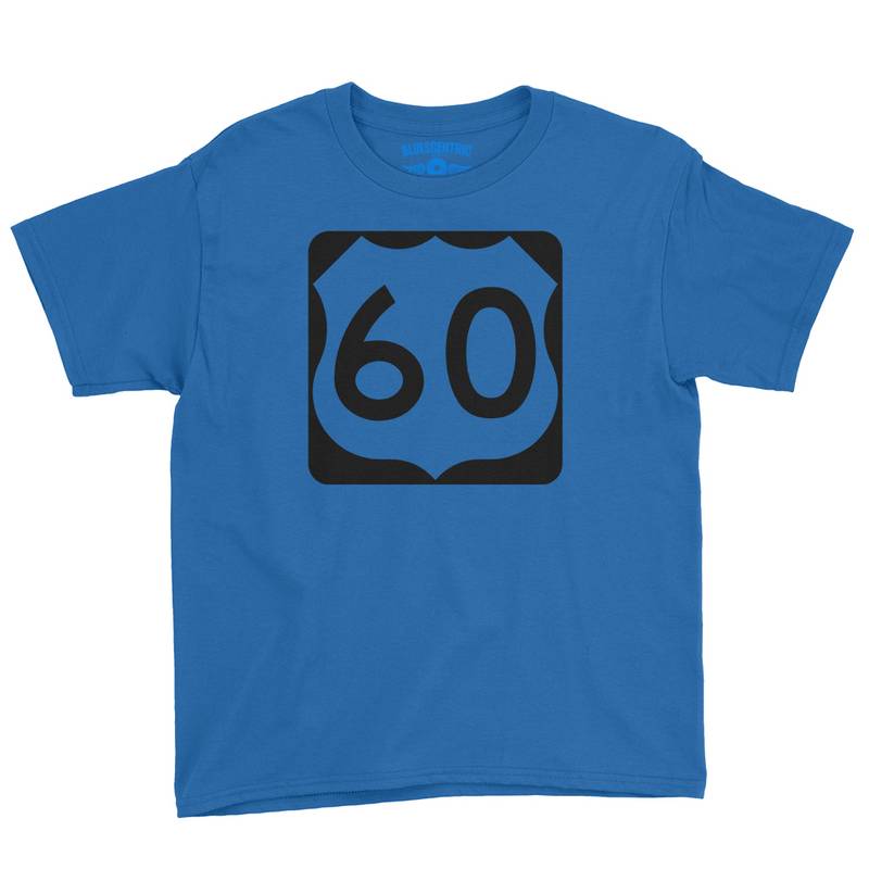 U.S. Route 60 Youth T-Shirt - Lightweight Children & Toddlers - True Royal