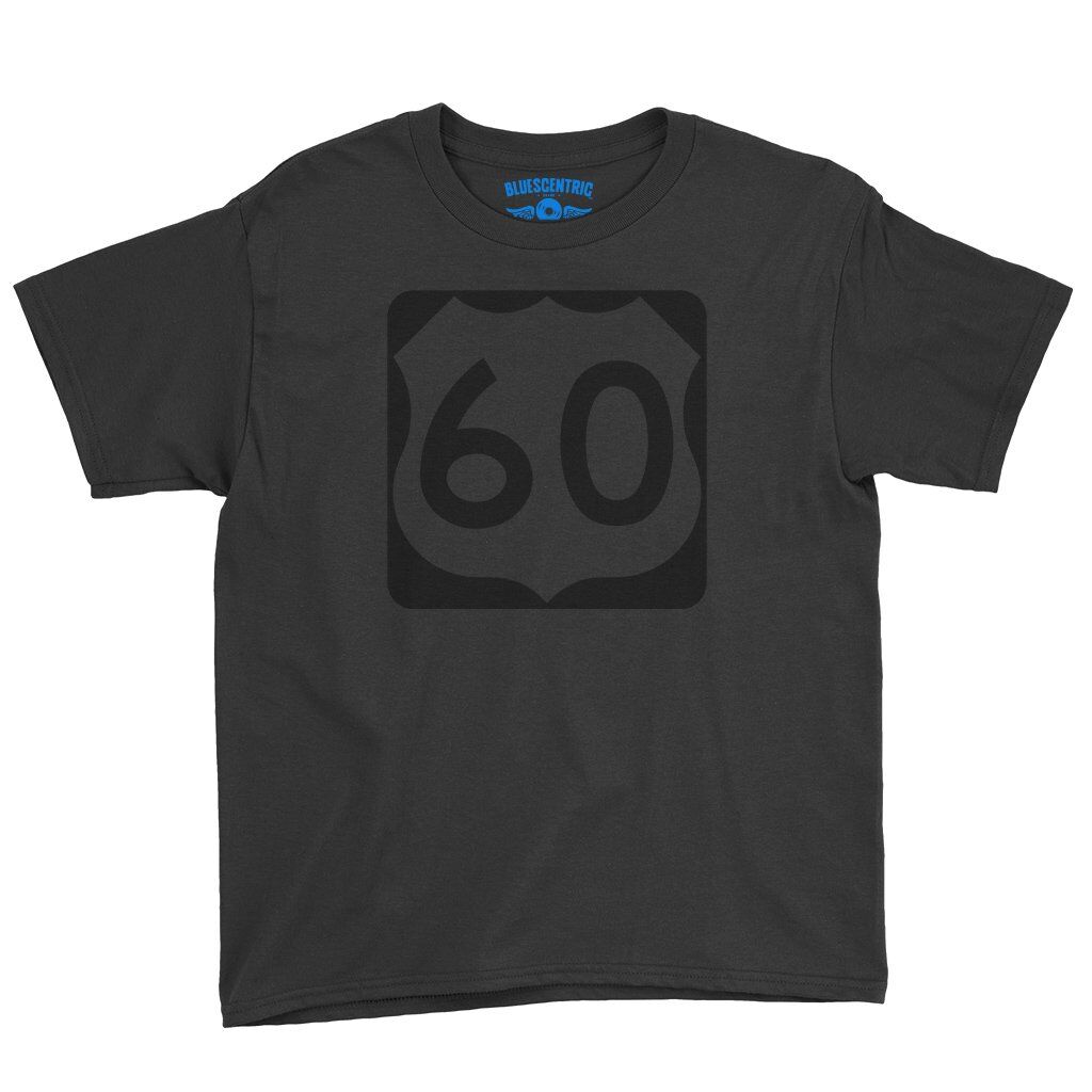 U.S. Route 60 Youth T-Shirt - Lightweight Children & Toddlers - Black