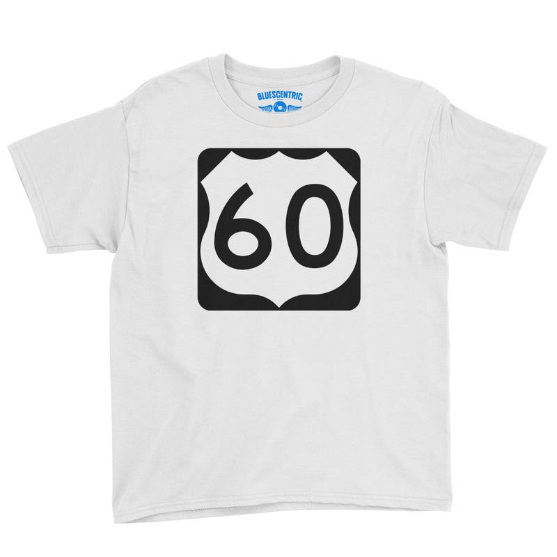 U.S. Route 60 Youth T-Shirt - Lightweight Children & Toddlers - White