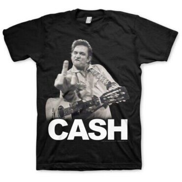 Johnny Cash - The Bird - T-Shirt - Large (Black) Apparel (Large Item, Size Large, Black, Adult Shirt)