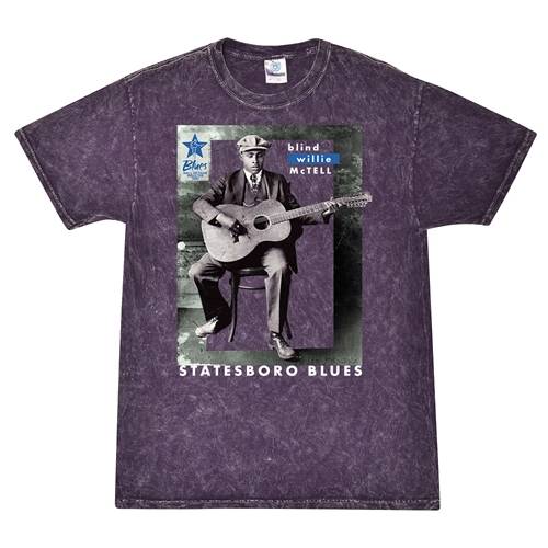 Ltd. Ed. Blues Hall of Fame Blind Willie McTell T-Shirt - Purple Mineral Wash
