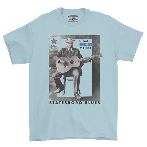Ltd. Ed. Blues Hall of Fame Blind Willie McTell T-Shirt - Classic Heavy Cotton