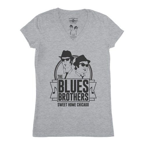 Blues Brothers Sweet Home Chicago V-Neck T Shirt - Women's