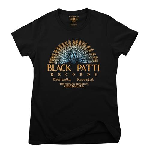 Black Patti Records Blue Peacock Ladies T Shirt - Relaxed Fit