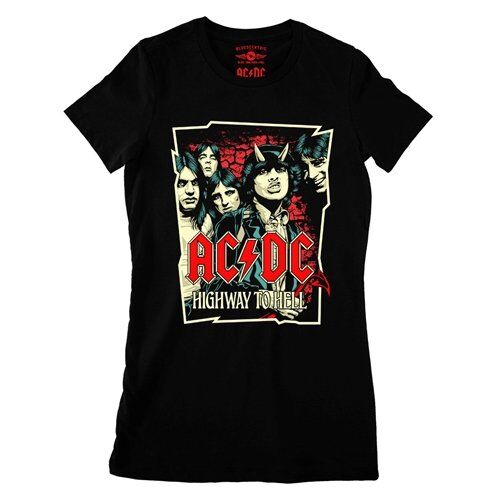 AC/DC Highway To Hell Drawing Ladies T Shirt - Relaxed Fit