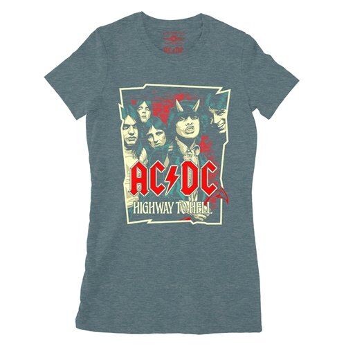AC/DC Highway To Hell Drawing Ladies T Shirt - Relaxed Fit