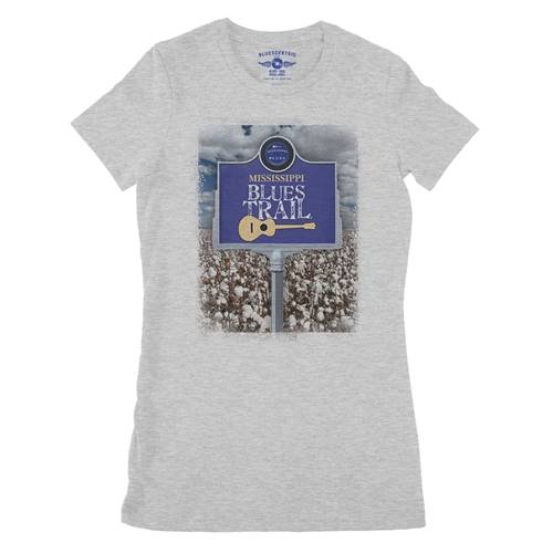 Mississippi Blues Trail Cotton Photo Ladies T Shirt - Relaxed Fit