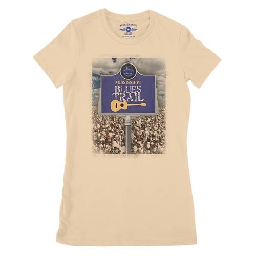 Mississippi Blues Trail Cotton Photo Ladies T Shirt - Relaxed Fit
