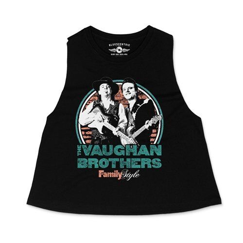 Jimmie & Stevie Ray Vaughan Family Style Racerback Crop Top - Women's