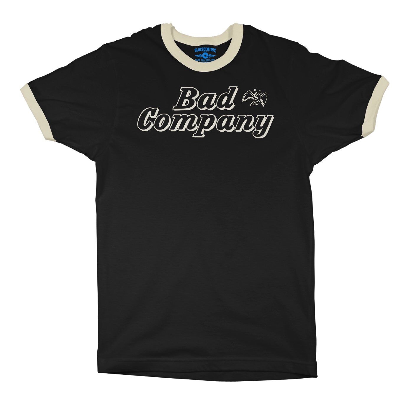 Vintage Bad Company Icarus Ringer T-Shirt in Black Natural