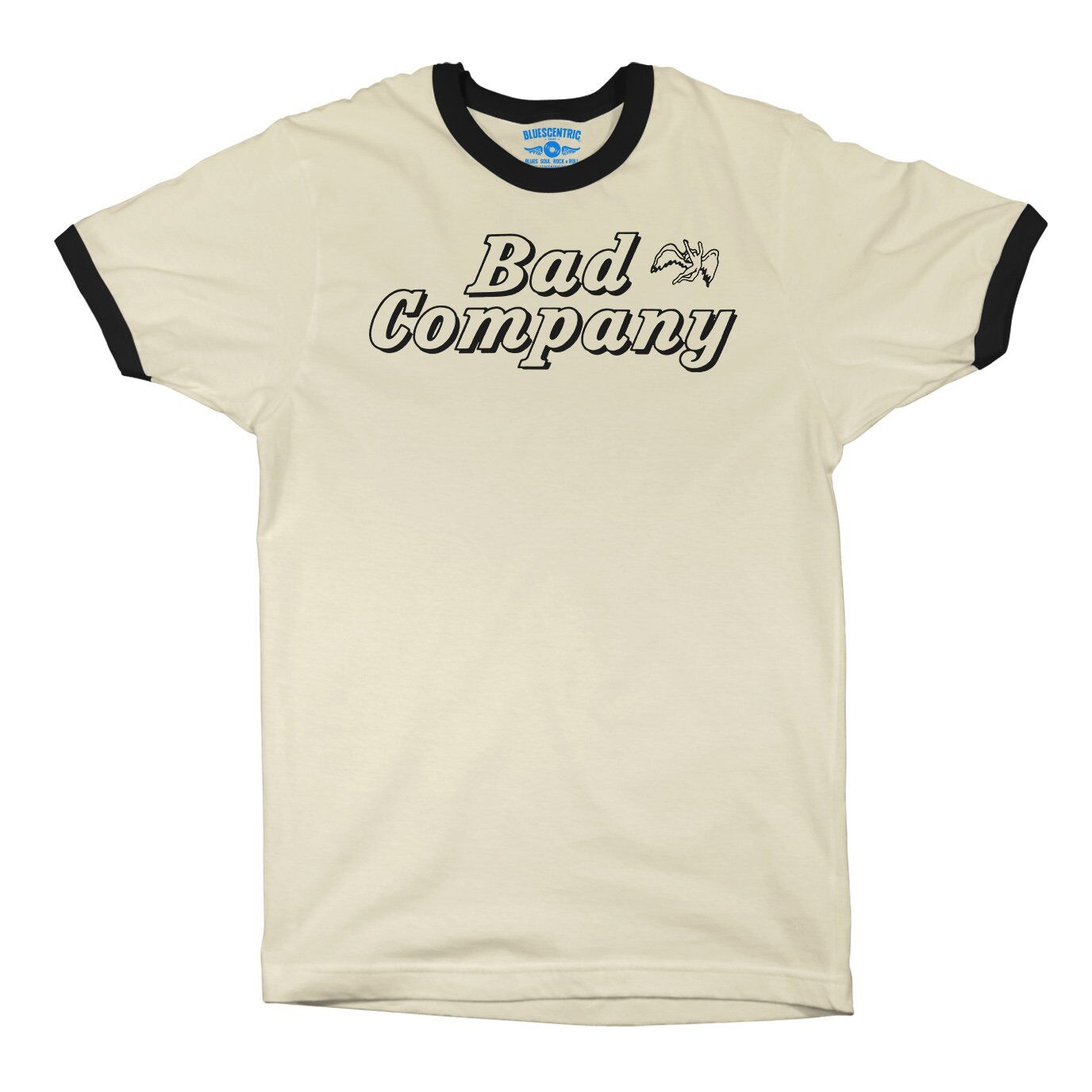 Vintage Bad Company Icarus Ringer T-Shirt in Natural Black