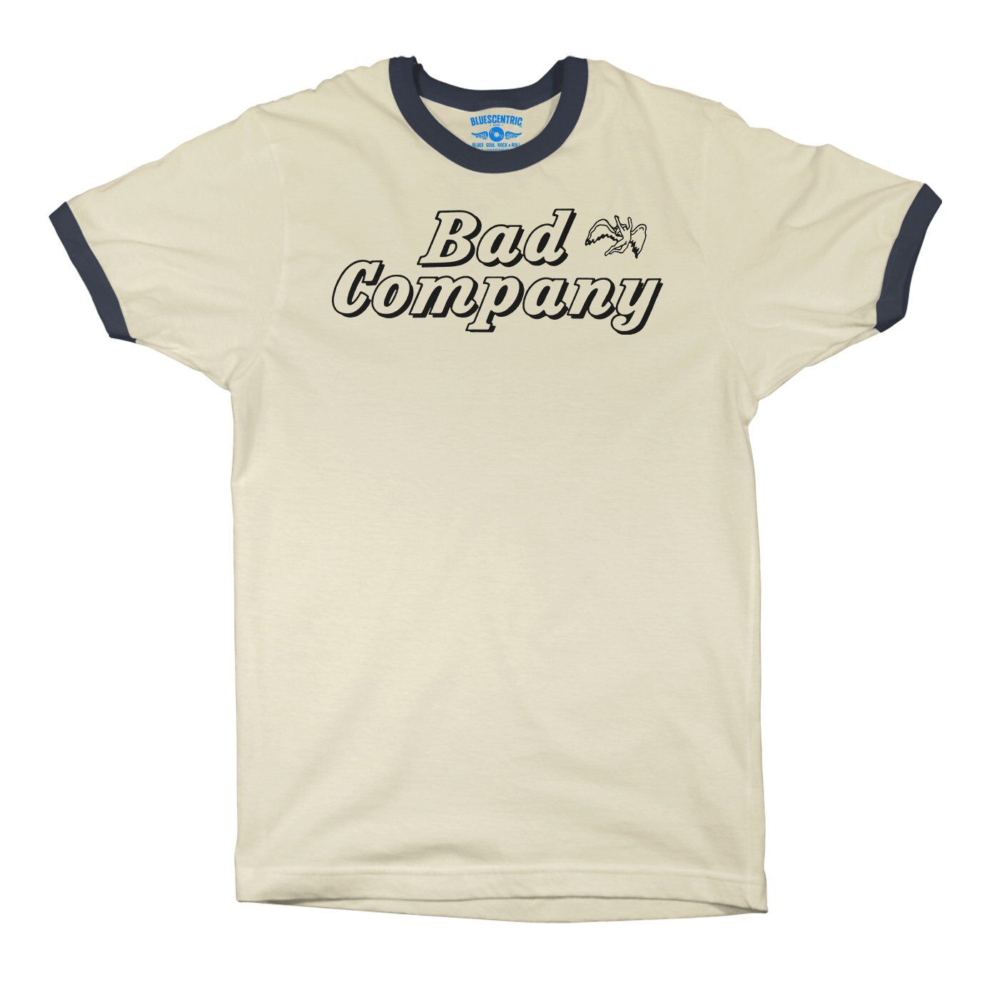 Vintage Bad Company Icarus Ringer T-Shirt in Natural Midnight Navy