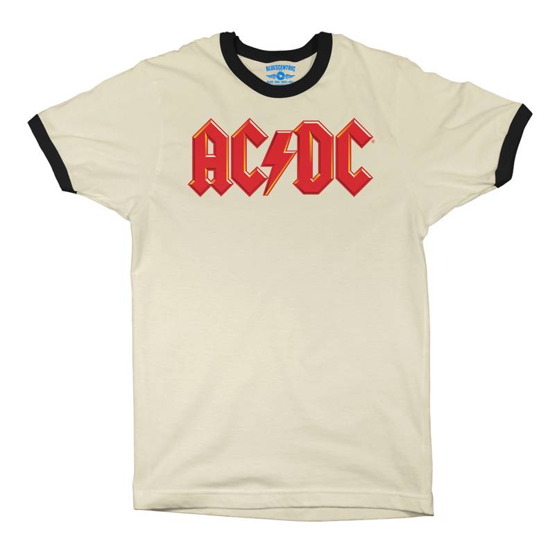 Red AC/DC Logo Ringer T-Shirt in default