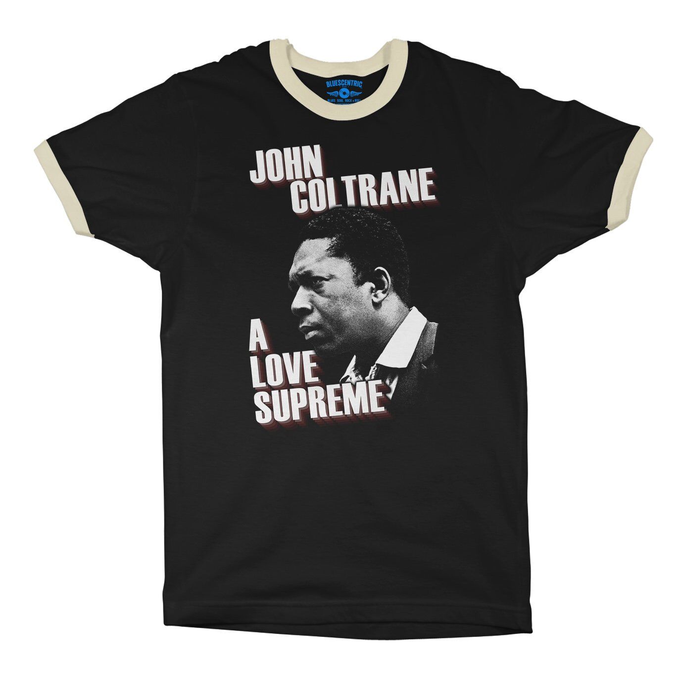 John Coltrane Graphic Love Supreme Ringer T-Shirt in Black Natural