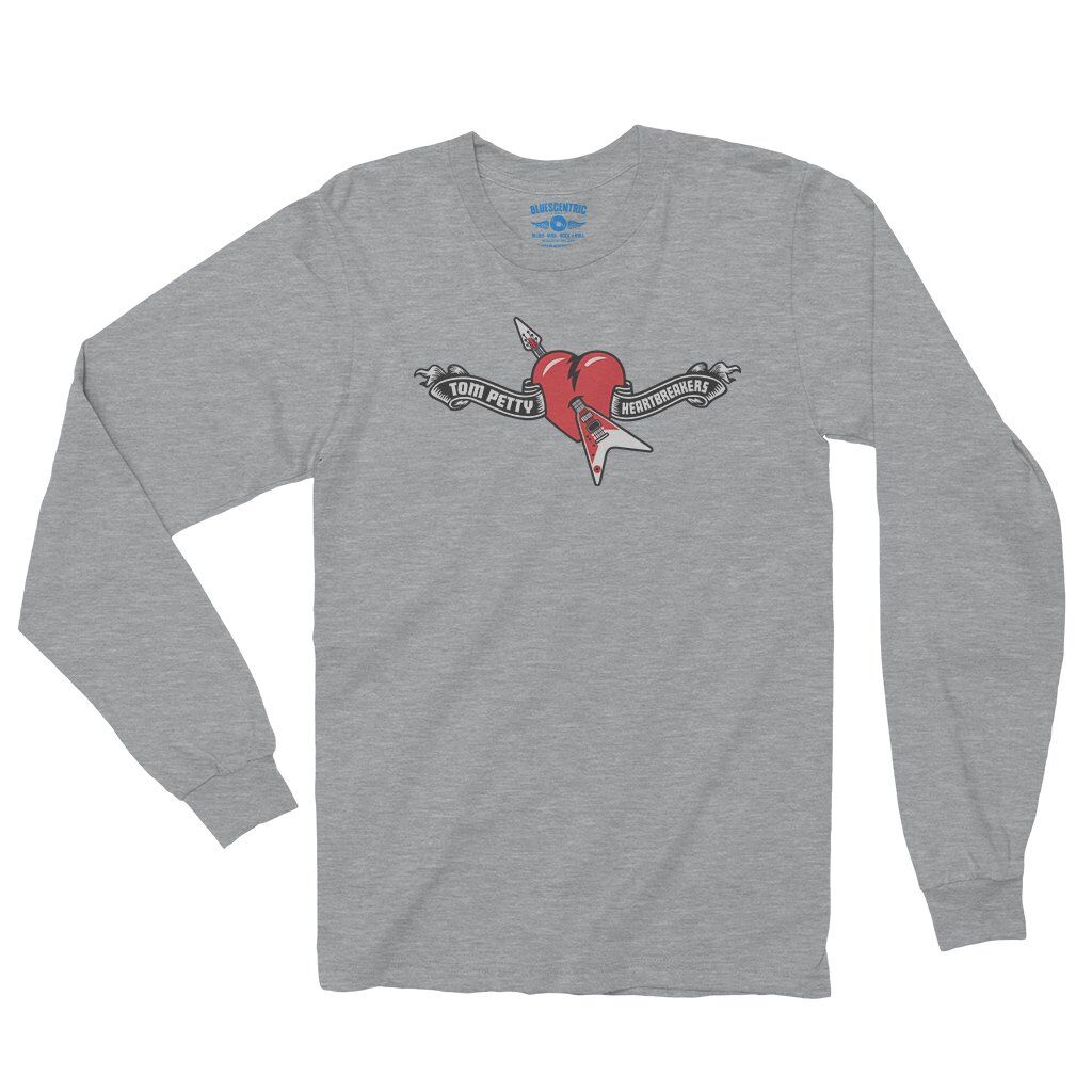 Tom Petty Hard Lines Logo Long Sleeve T-Shirt - Athletic Heather