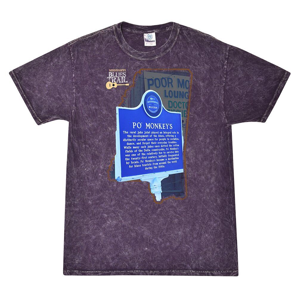 Po Monkeys Mississippi Blues Trail Mineral Wash Shirt - Purple - Purple