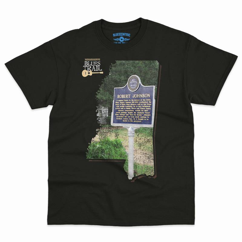 Robert Johnson Mississippi Blues Trail T-Shirt - Men's Big & Tall - Black