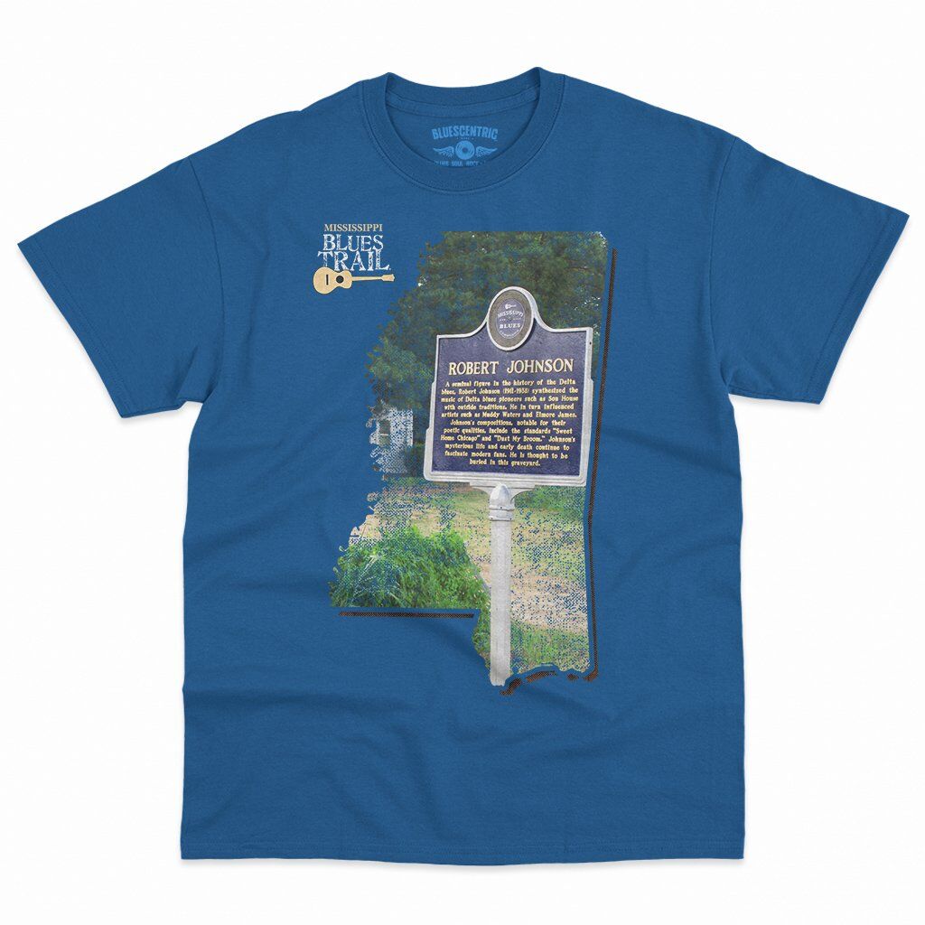 Robert Johnson Mississippi Blues Trail T-Shirt - Men's Big & Tall - Royal