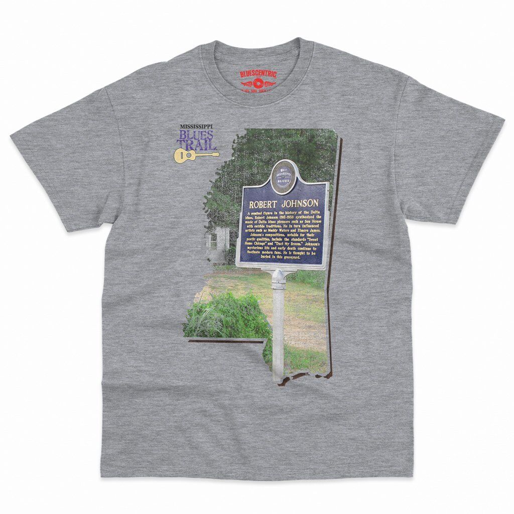 Robert Johnson Mississippi Blues Trail T-Shirt - Men's Big & Tall - Athletic Heather