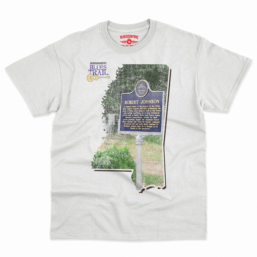 Robert Johnson Mississippi Blues Trail T-Shirt - Men's Big & Tall - White