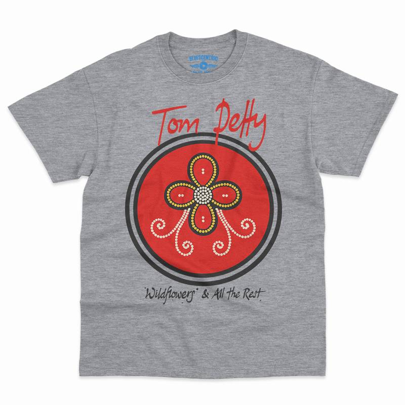 Tom Petty Wildflowers Logo T-Shirt - Men's Big & Tall - Sport Grey