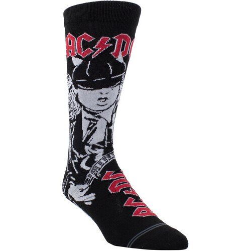 Perri's - AC/DC - Angus Sketch - Crew Socks Apparel (Large Item, Socks)