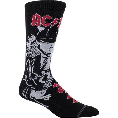Perri's - AC/DC - Angus Sketch - Crew Socks Apparel (Large Item, Socks)