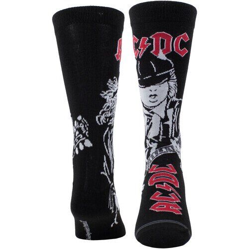 Perri's - AC/DC - Angus Sketch - Crew Socks Apparel (Large Item, Socks)