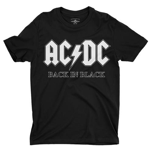 AC/DC Back in Black Album Cover T-Shirt - Lightweight Vintage Style