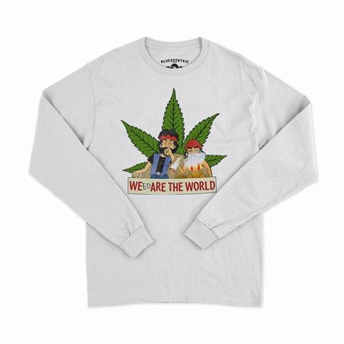 Animated Cheech & Chong Weed Are The World Long Sleeve T-Shirt