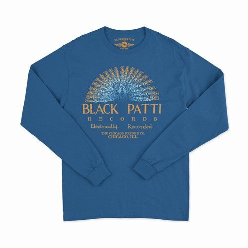 Black Patti Records Blue Peacock Long Sleeve T-Shirt