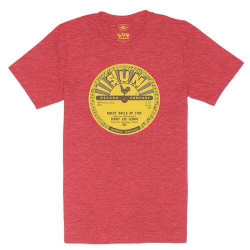 Sun Records Jerry Lee Lewis Great Balls of Fire T-Shirt - Lightweight Vintage Style