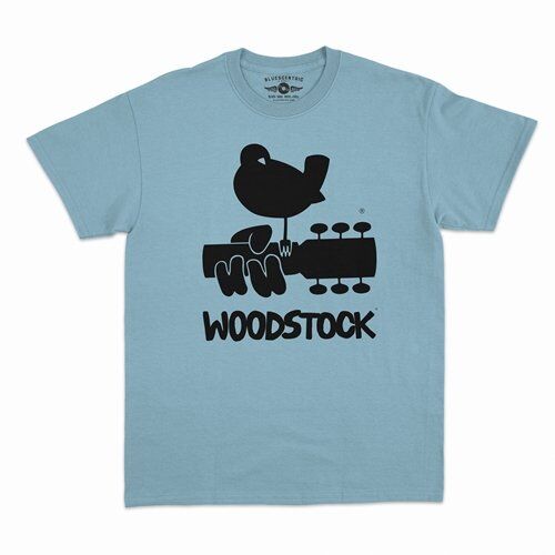Woodstock Black Bird & Guitar Logo T-Shirt - Classic Heavy Cotton