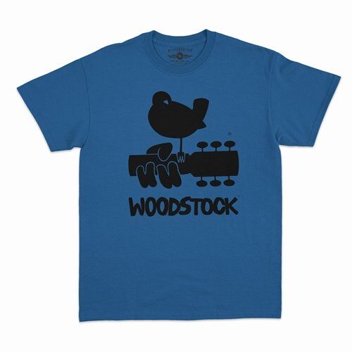 Woodstock Black Bird & Guitar Logo T-Shirt - Classic Heavy Cotton