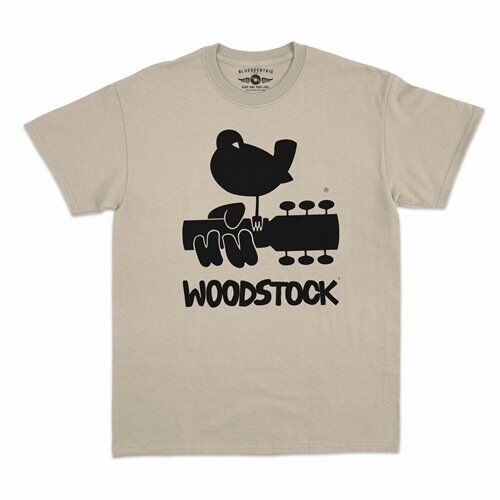 Woodstock Black Bird & Guitar Logo T-Shirt - Classic Heavy Cotton