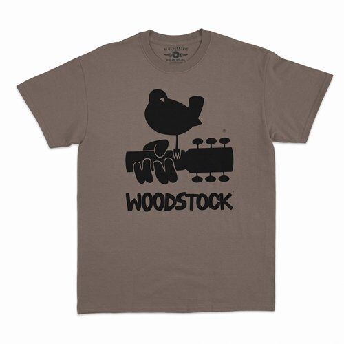 Woodstock Black Bird & Guitar Logo T-Shirt - Classic Heavy Cotton