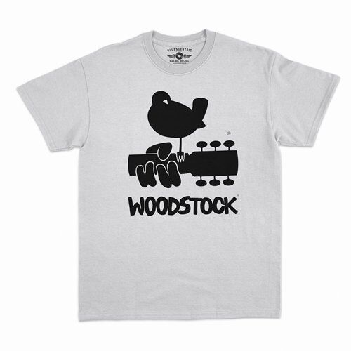 Woodstock Black Bird & Guitar Logo T-Shirt - Classic Heavy Cotton