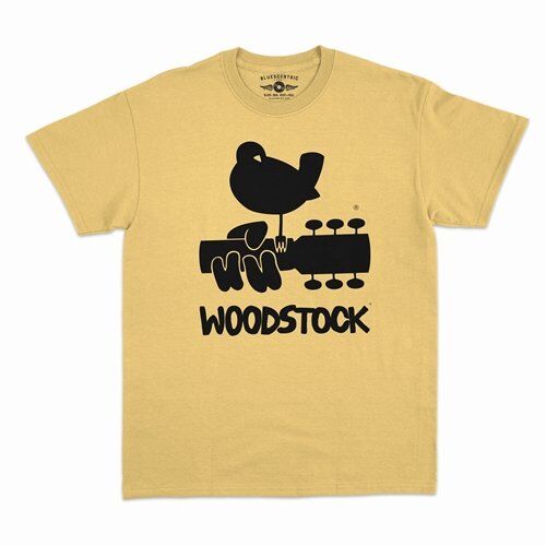 Woodstock Black Bird & Guitar Logo T-Shirt - Classic Heavy Cotton