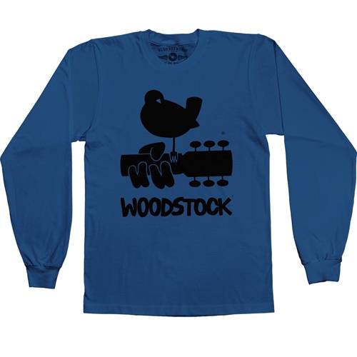 Woodstock Black Bird & Guitar Logo Long Sleeve T-Shirt