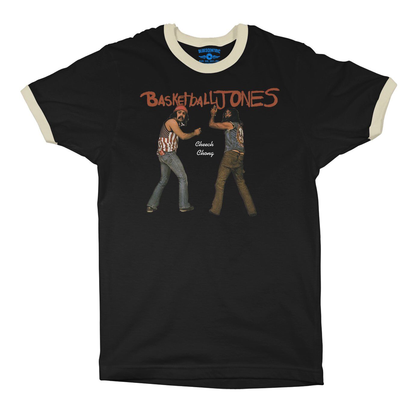 Cheech & Chong Basketball Jones Ringer T-Shirt in Black Natural