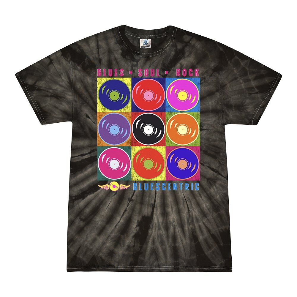 Bluescentric Pop Culture Vinyl Tie-Dye T-Shirt - Black - Black