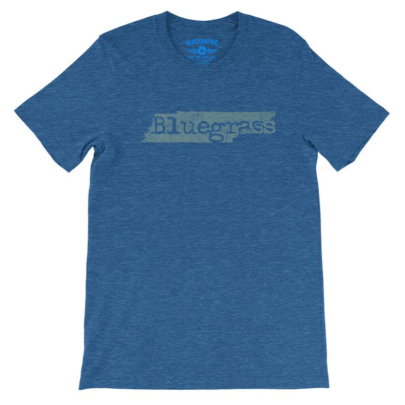 Tennessee Bluegrass T-Shirt - Lightweight Vintage Style - Heather True Royal
