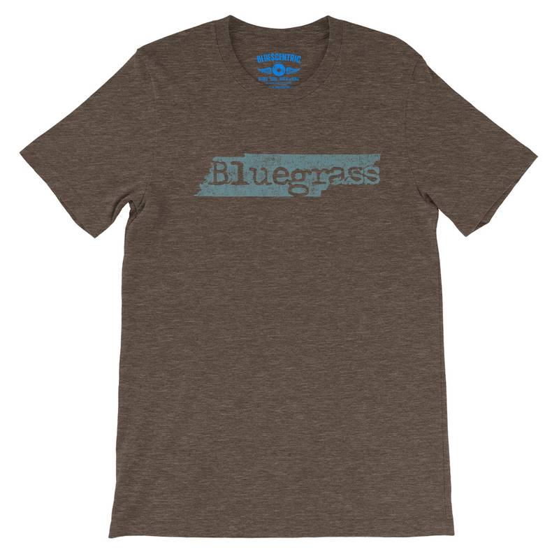 Tennessee Bluegrass T-Shirt - Lightweight Vintage Style - Heather Brown