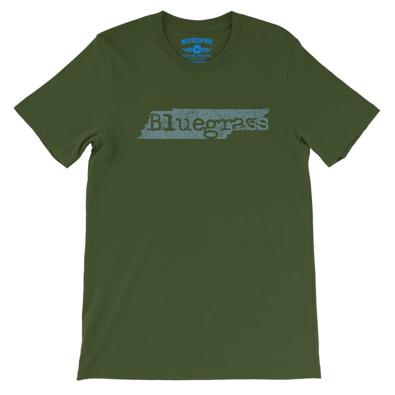 Tennessee Bluegrass T-Shirt - Lightweight Vintage Style - Olive