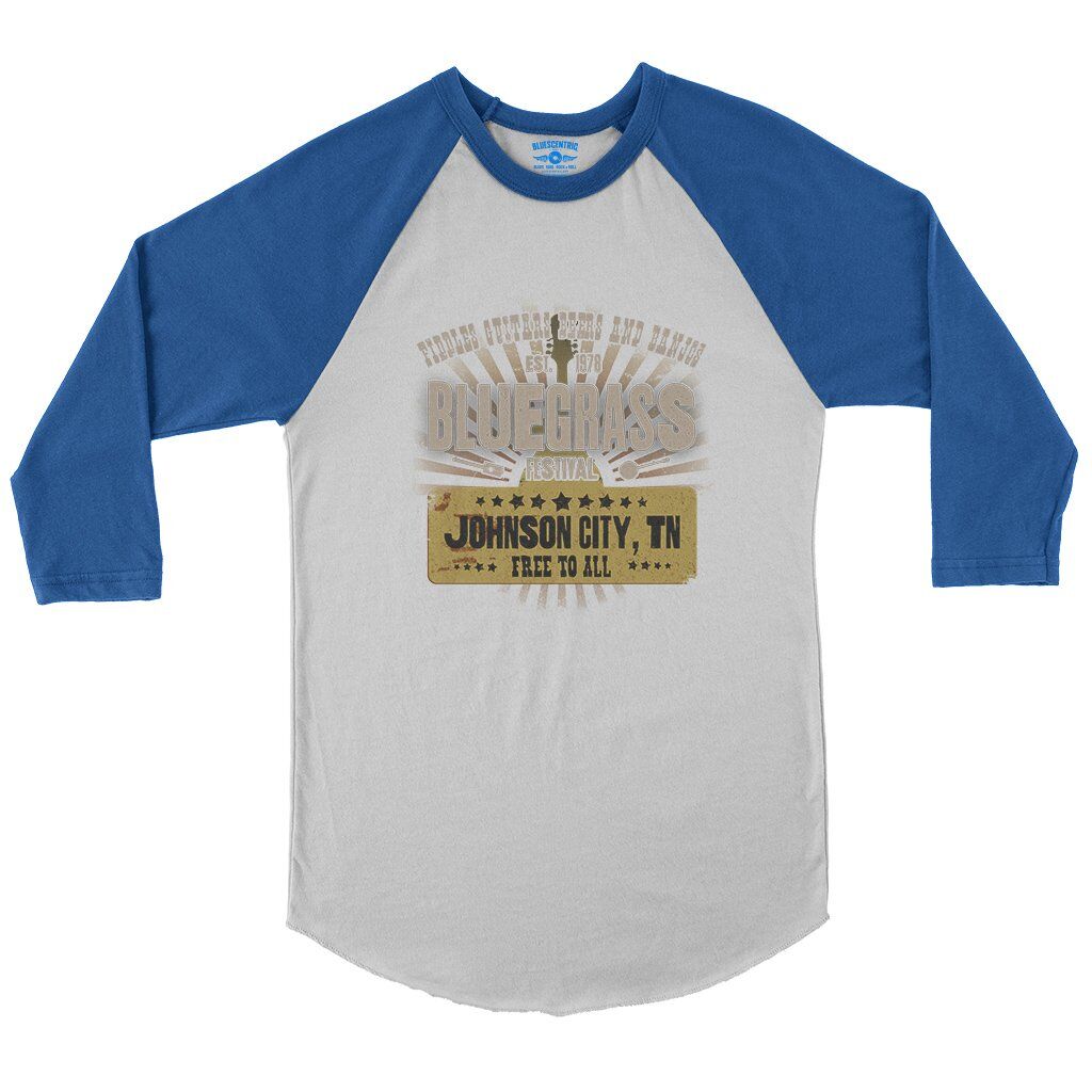 Bluegrass Festival Baseball T-Shirt in White True Royal