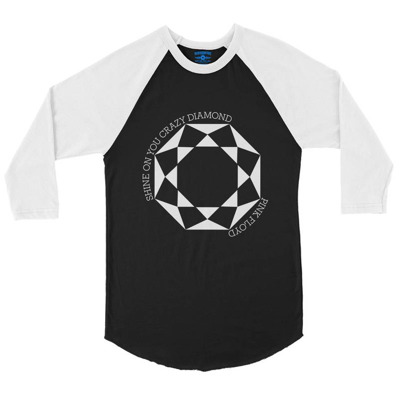 Pink Floyd Shine On You Crazy Diamond Baseball T-Shirt in Black White